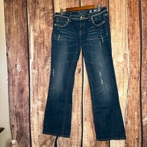 Miss Me Boot Cut Jeans with Studded Details